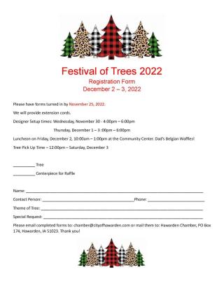 Festival of Trees form